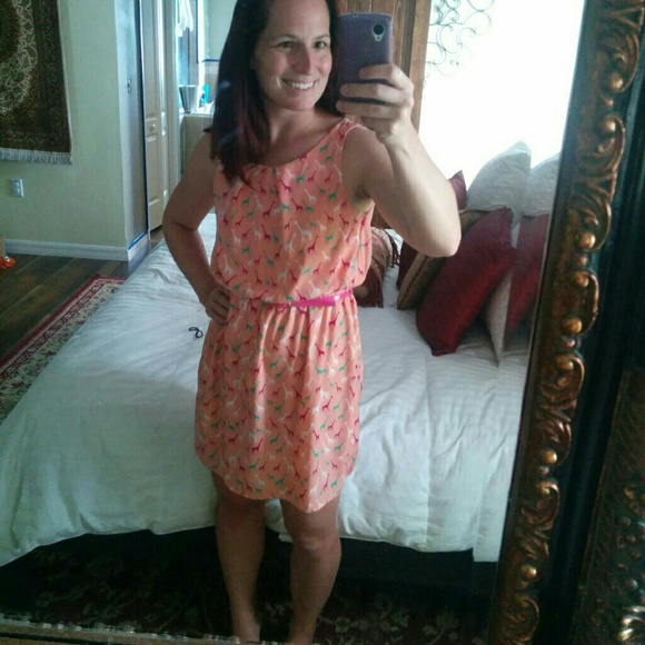 Peach Open Back Giraffe Dress Size S