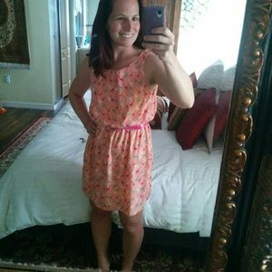 Peach Open Back Giraffe Dress Size S