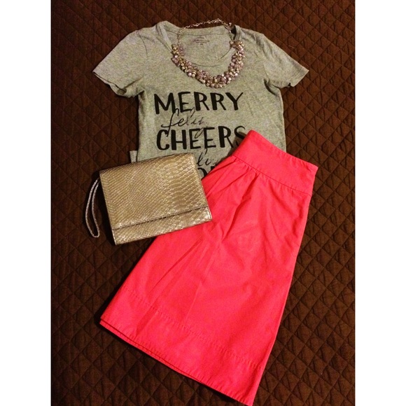 J.Crew A-Line Skirt in Coral Pink size 6