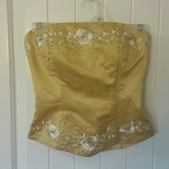 Yellow beaded bodice