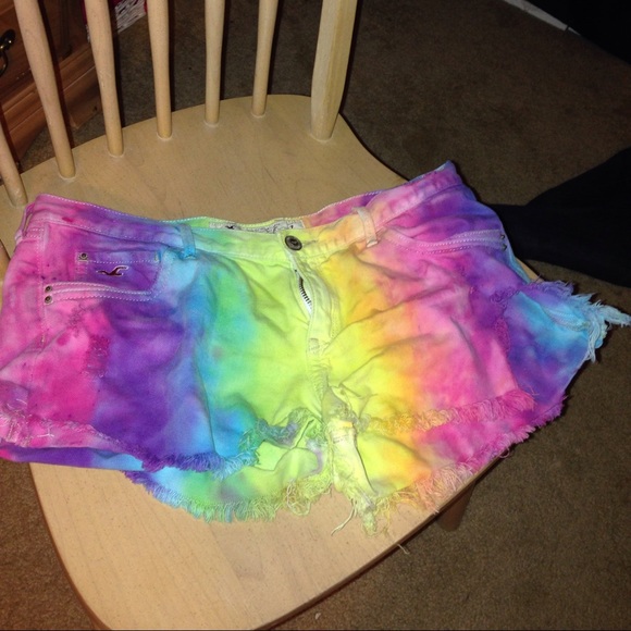Rainbow TieDye Hollister shorts