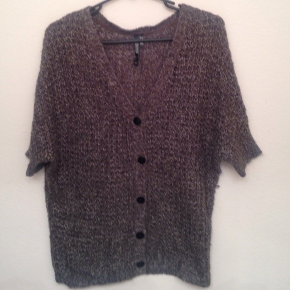 Grey/green button up cardigan