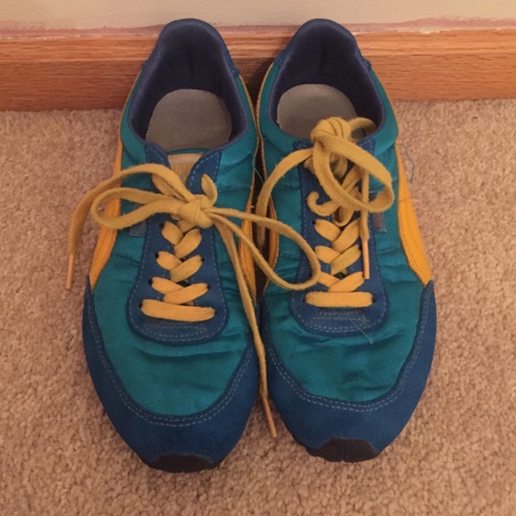 Super cute Yellow & Blue Puma Tennis Shoes