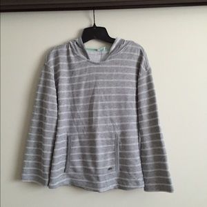 Roxy light gray striped hooded sweater