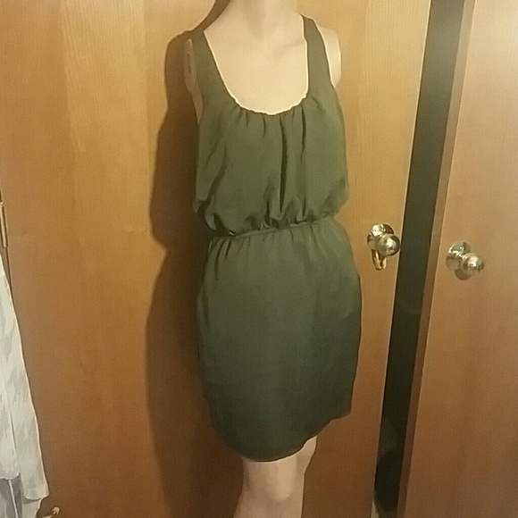 city triangles green slouchy racerback dress