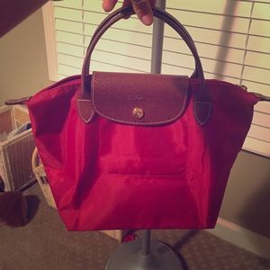 Long champ small red tote