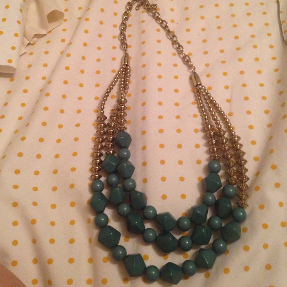 3 Layer Green & Gold Necklace