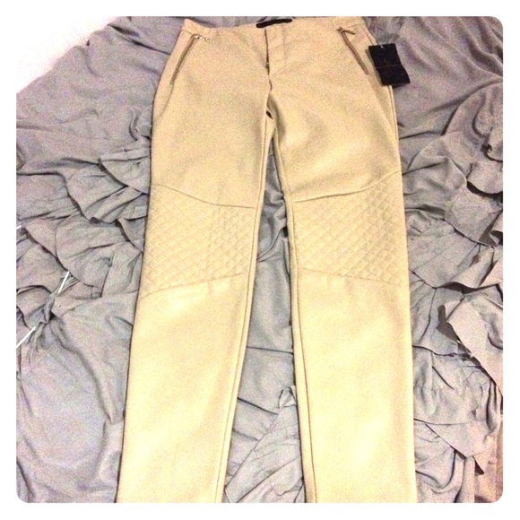Nude Zara Leather Skinny Pants