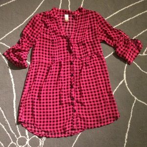 Pink and black checker shirt!