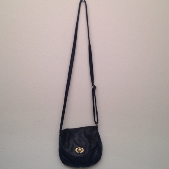 Black faux leather purse