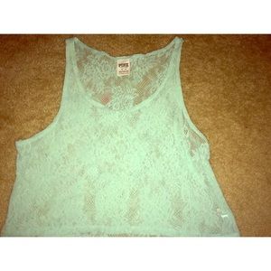 PINK mint lace tank