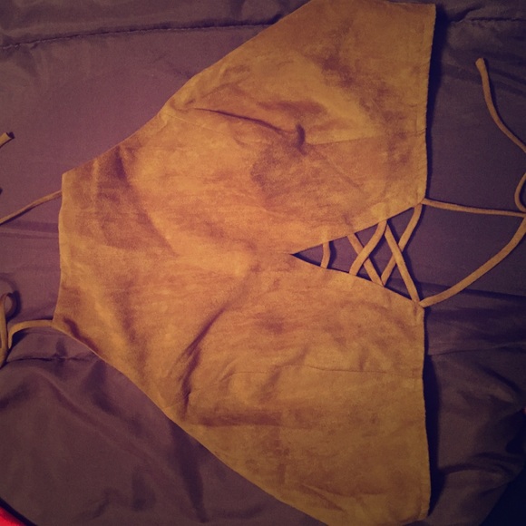 Suede crop top