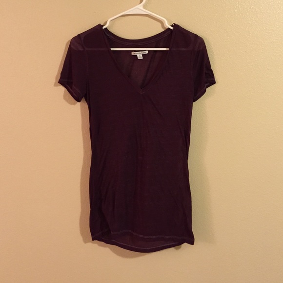 Dark purple v-neck