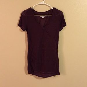 Dark purple v-neck