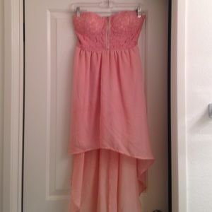 Pink strapless dress