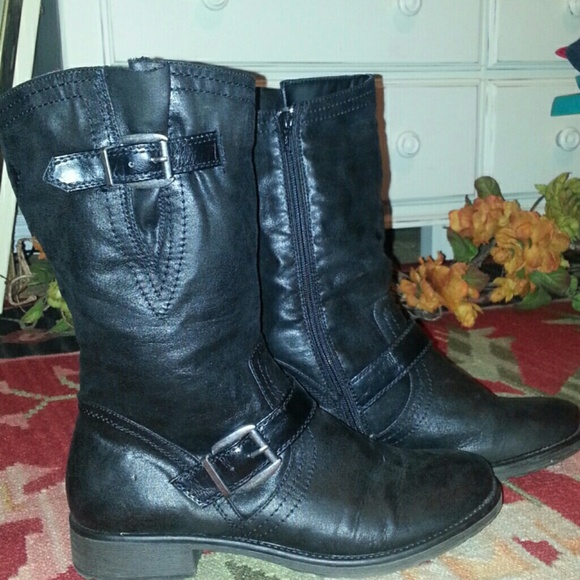 Black combat boots