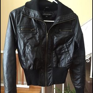 Black leather jacket