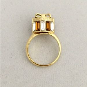 Henri Bendel Gold Plated Gift Box Ring Size 7