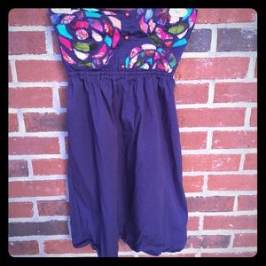 Judith March blue strapless with flower print