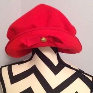 Red Brimmed Wool Beret