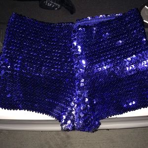 Sequined blue shorts