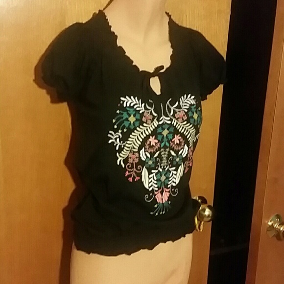 peasant style blouse cute bohemian front