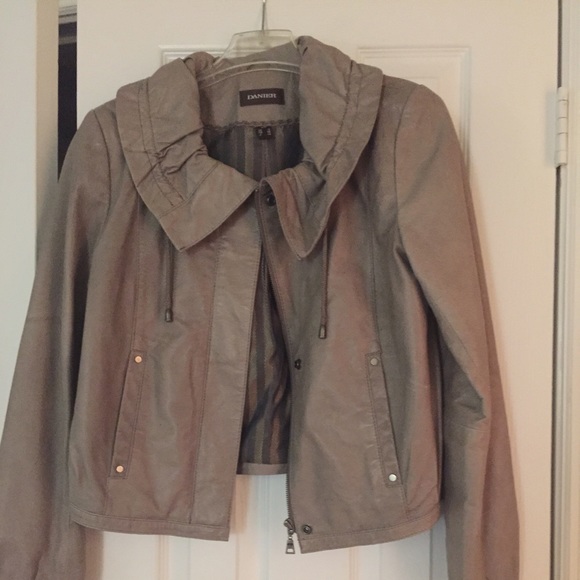 Taupe genuine leather jacket - Picture 1 of 3