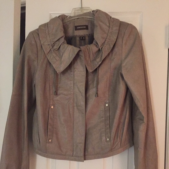 Taupe genuine leather jacket - Picture 2 of 3