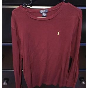 Kids maroon polo Ralph Lauren tee
