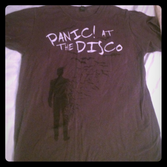 SOLD!! Grey Panic! At The Disco shirt barely worn.