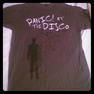 SOLD!! Grey Panic! At The Disco shirt barely worn.
