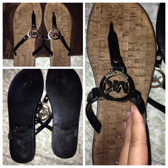 Authentic black mk sandals