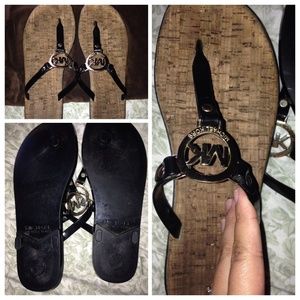 Authentic black mk sandals