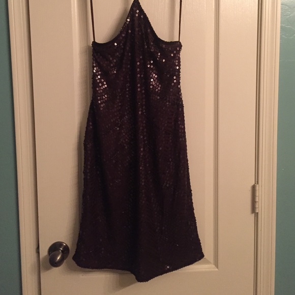 Emma Black Halter Top Sequence Dress