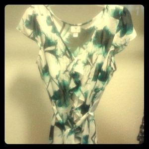 Pxl sheer floral blouse with ties