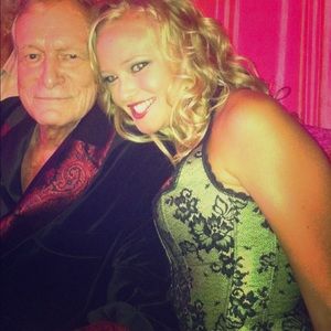 Fredrick's of Hollywood Green Corset halter top.