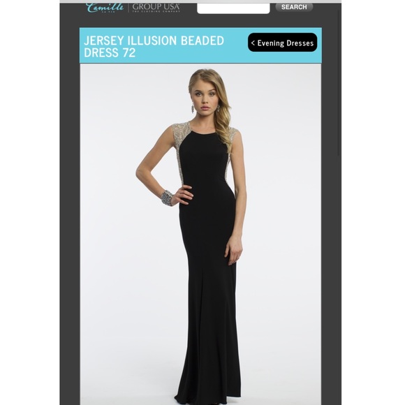 Black jersey illusion dress