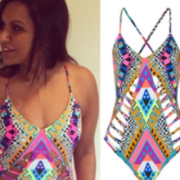 Mindy Kaling Mara Hoffman swimsuit
