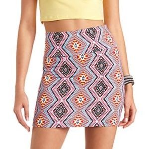 New Charlotte Russe Tribal Print Body Con Skirt XS