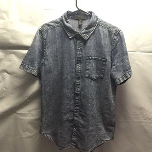 Acid Wash Jean Button Up