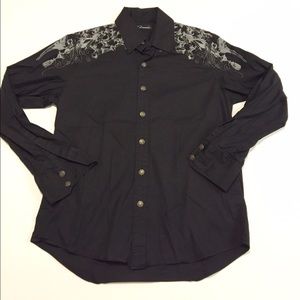 Mens 7 Diamond Button Up Shirt