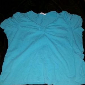 Blue semi stretchy top