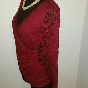 CY USA Tops - Red Lace Top CY USA Tops - Red Lace Top