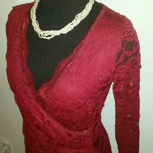 CY USA Tops - Red Lace Top CY USA Tops - Red Lace Top