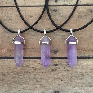 amethyst crystal point choker