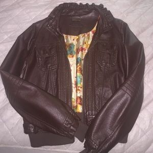 Brown leather jacket