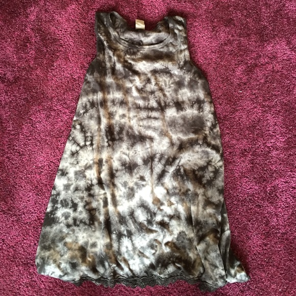 Black tie dye tank top swing dress