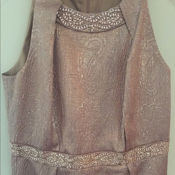 Crystal and Gold Beaded Cocktail Dress