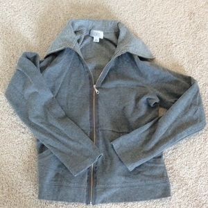 Ann Taylor Loft gray zip sweater size M