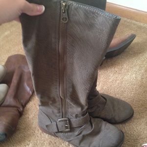 Grey tall boots
